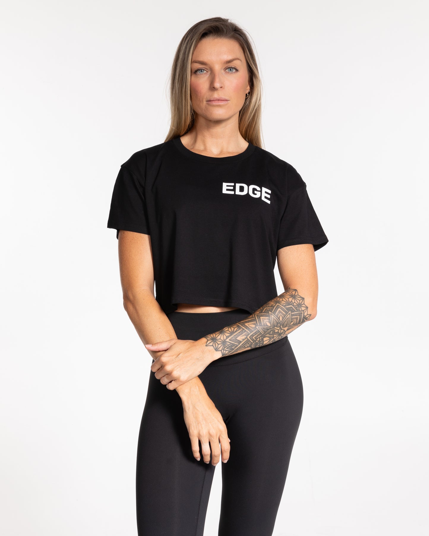 The Core Crop Tee - Black/White